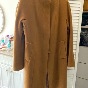 Tan cashmere blend short coat